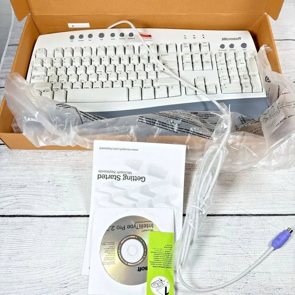 MICROSOFT INTERNET KEYBOARD C19-00330 PS/2 Detachable Palm X09-52282 New Open BX